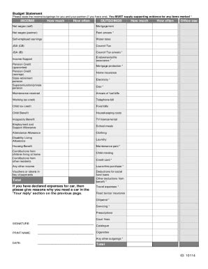 stepchange budgeting form