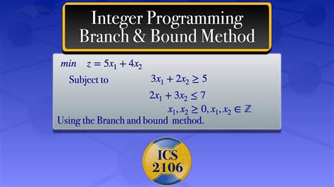 steps of branch and bound method to solve integer programming problem