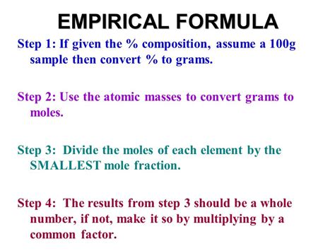 steps to calculate empirical formula