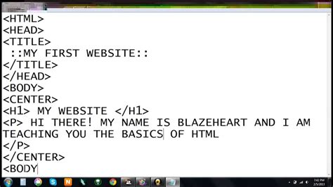 steps to create a website using html