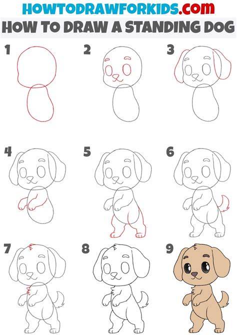 How to Draw a Cute Cartoon Dog (Kawaii Style) from an Arrow Easy Step by Step Drawing Tutorial