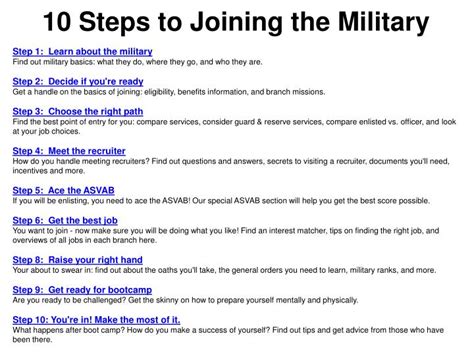Steps To Join The Army
