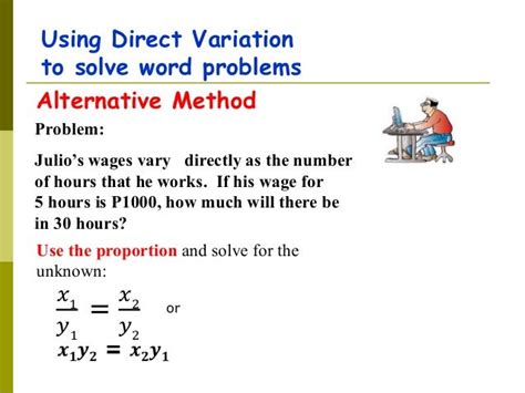 steps to solve direct variation problems