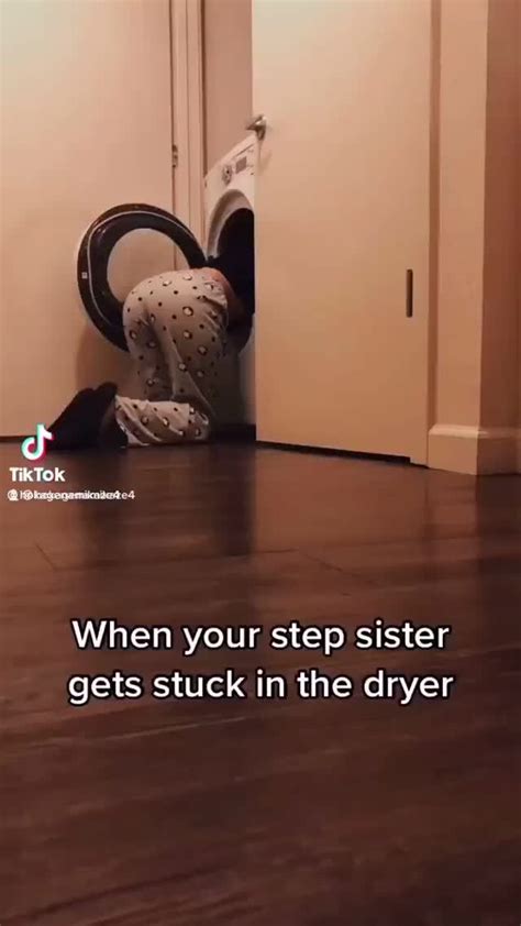 stepsister stuck in the dryer prank