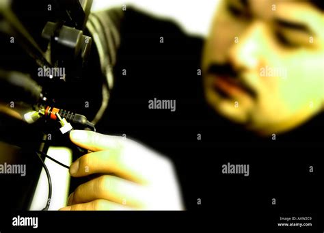 Stereo Technician Fixing Stereo