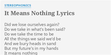stereophonics it means nothing lyrics
