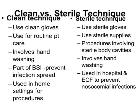Sterile Technique Vs Clean Technique
