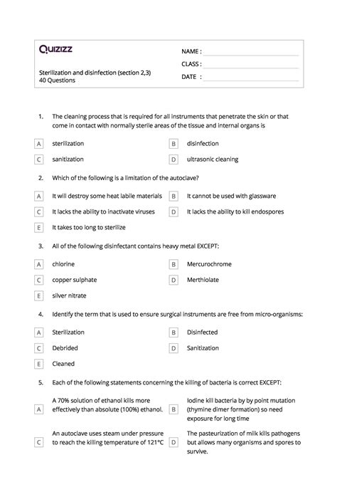 Sterilisation Interview Questions