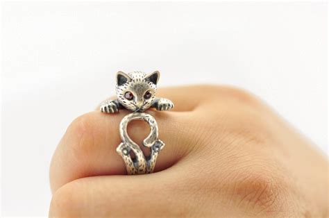 sterling silver cat ring