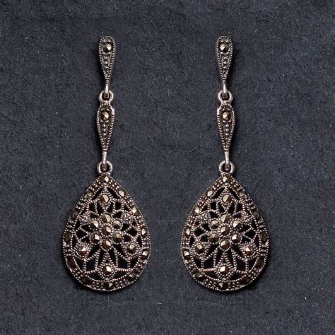 sterling silver marcasite earrings
