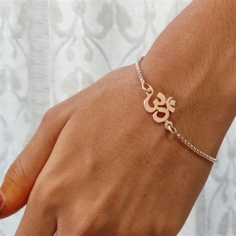 Sterling Silver Om Bracelet