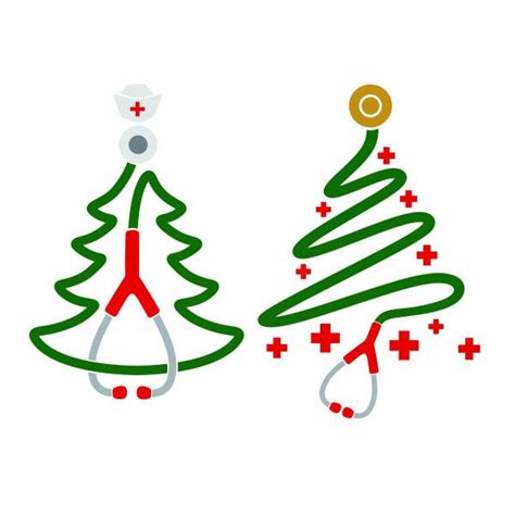 Merry Christmas Nurse Stethoscope Christmas Tree Svg / Cute Etsy