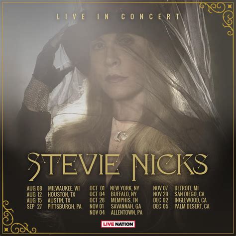 stevie nicks tour dates and locations