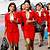 stewardess red uniform