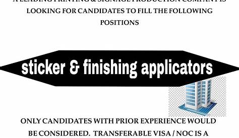 Sticker Applicator Job In Qatar Work Permit 2019 Gulf Mag