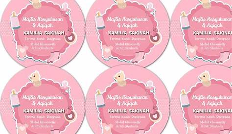 Sticker Aqiqah Baby Girl Another Sample Of Customade For girl