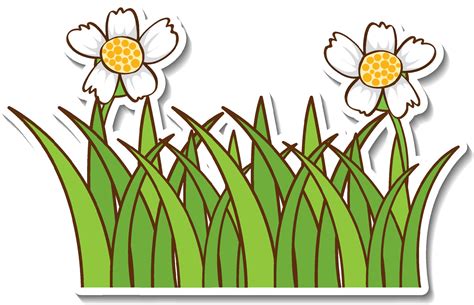 Sticker Grass Flowers