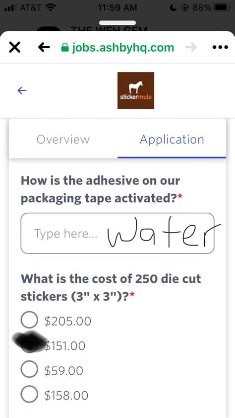 sticker mule application questions answers