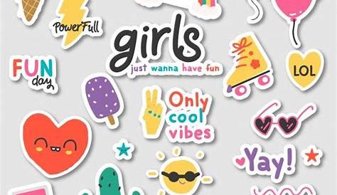 Set Of Girl Fashion Patches Cute Cartoon Food Badges Fun Stickers