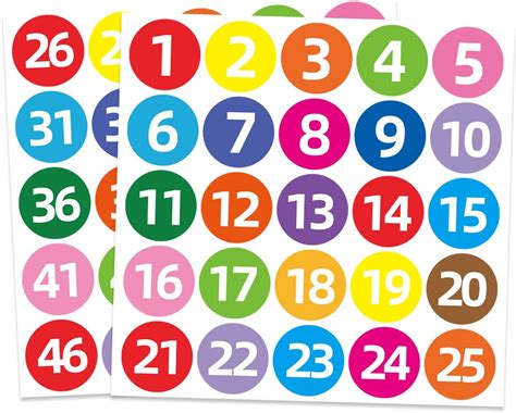Stickers With Numbers