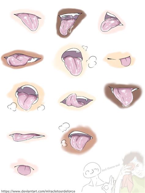 sticking tongue out drawing reference