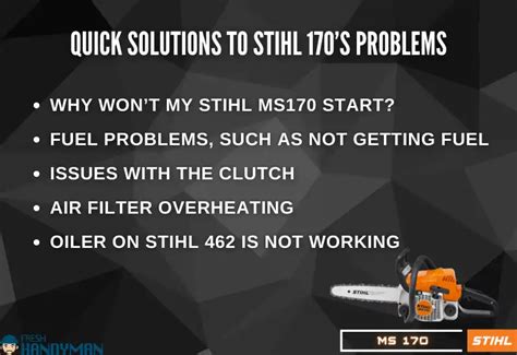 Stihl Chainsaw Problem Solving