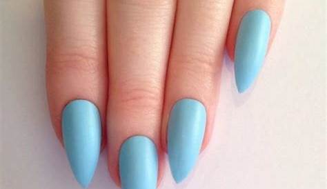 Matte nails stiletto nails navy blue fake nails