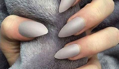 Matte grey stiletto nails Nail designs Nail by