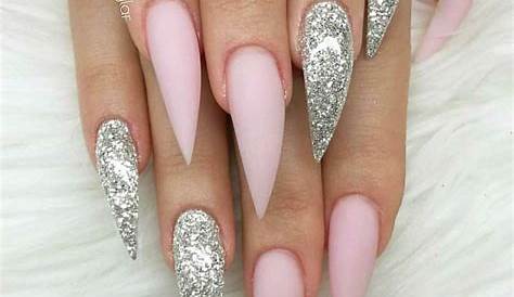 Stiletto Nails. Pink and Gold Nails. Ombre Nails. Acrylic