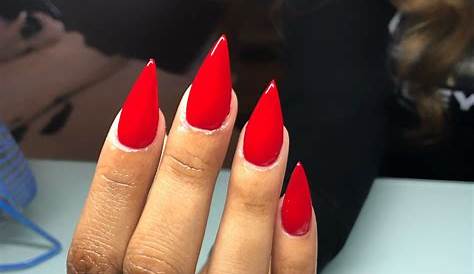 Stiletto Nails Short Red 65 Best & Long Nail Designs