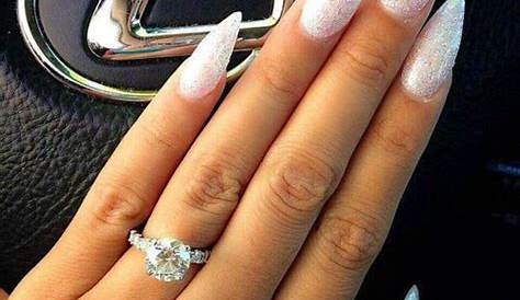 White Glitter Stiletto Nails Pictures, Photos, and Images