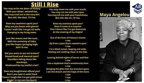 Still I Rise Maya Angelou Analysis Pdf And Mid Term Break Gcse English Marked By