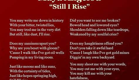 Still I Rise Poem by Maya Angelou Poster Print