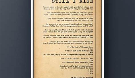 Still I Rise Poem Poster Drawing By Sally Penley