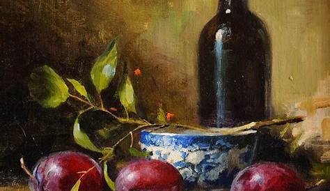 Lot 164 'Still Life with Plums and Blue Bowl' by Mat