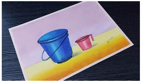 Still Life Drawing Bucket And Mug Shading