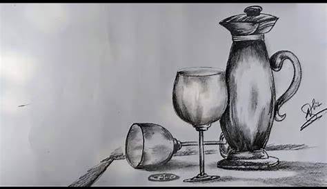Still Life Drawing Ideas For Beginners Step By Step How To Draw A A Cup And FlowerVasestill