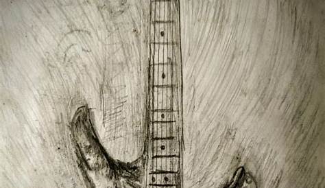 Still Life Sketch Of Guitar Violin Drawing, Pencil Shading