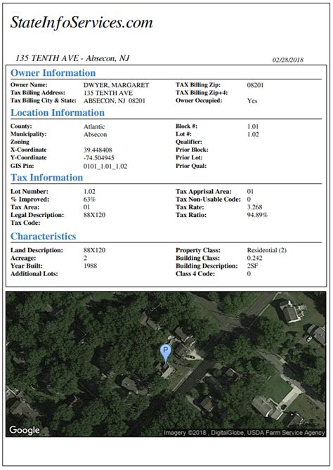 stillwater nj property tax records