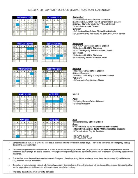 stillwater ok school calendar