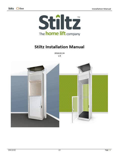 Stiltz Elevator Installation Manual