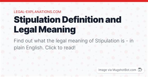 stipulation definition legal