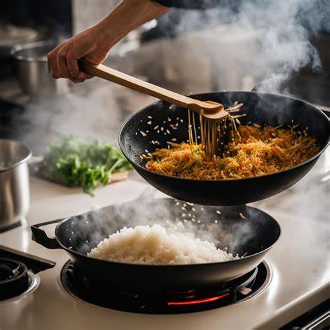 Stir Frying Rice Until Browned