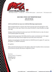 Stock Car Imca Rules