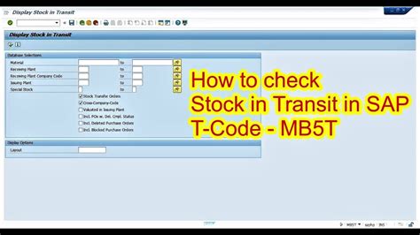 stock check in sap tcode