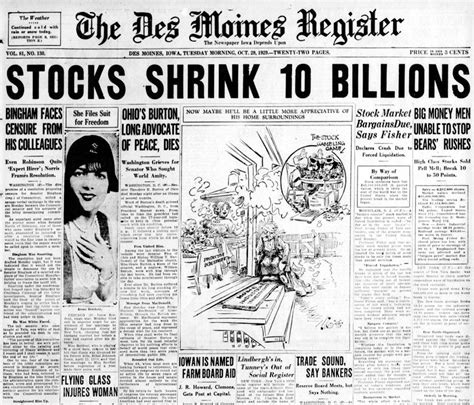 stock market crash great depression newspaper
