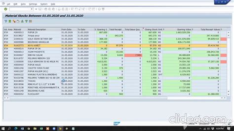 stock report tcode in sap