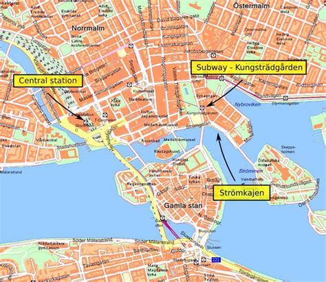 Large detailed roads map of Stockholm city. Stockholm city large
