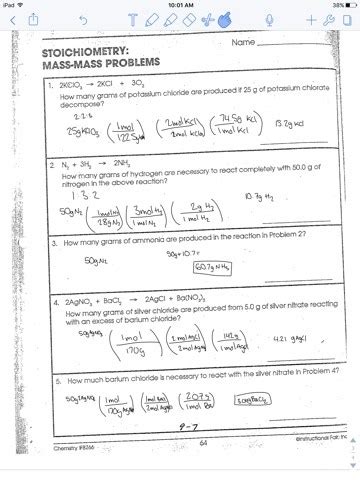 stoichiometry mixed problems worksheet answers