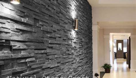 Premium Black Slate Stoneyard® Stone veneer panels, Wall cladding